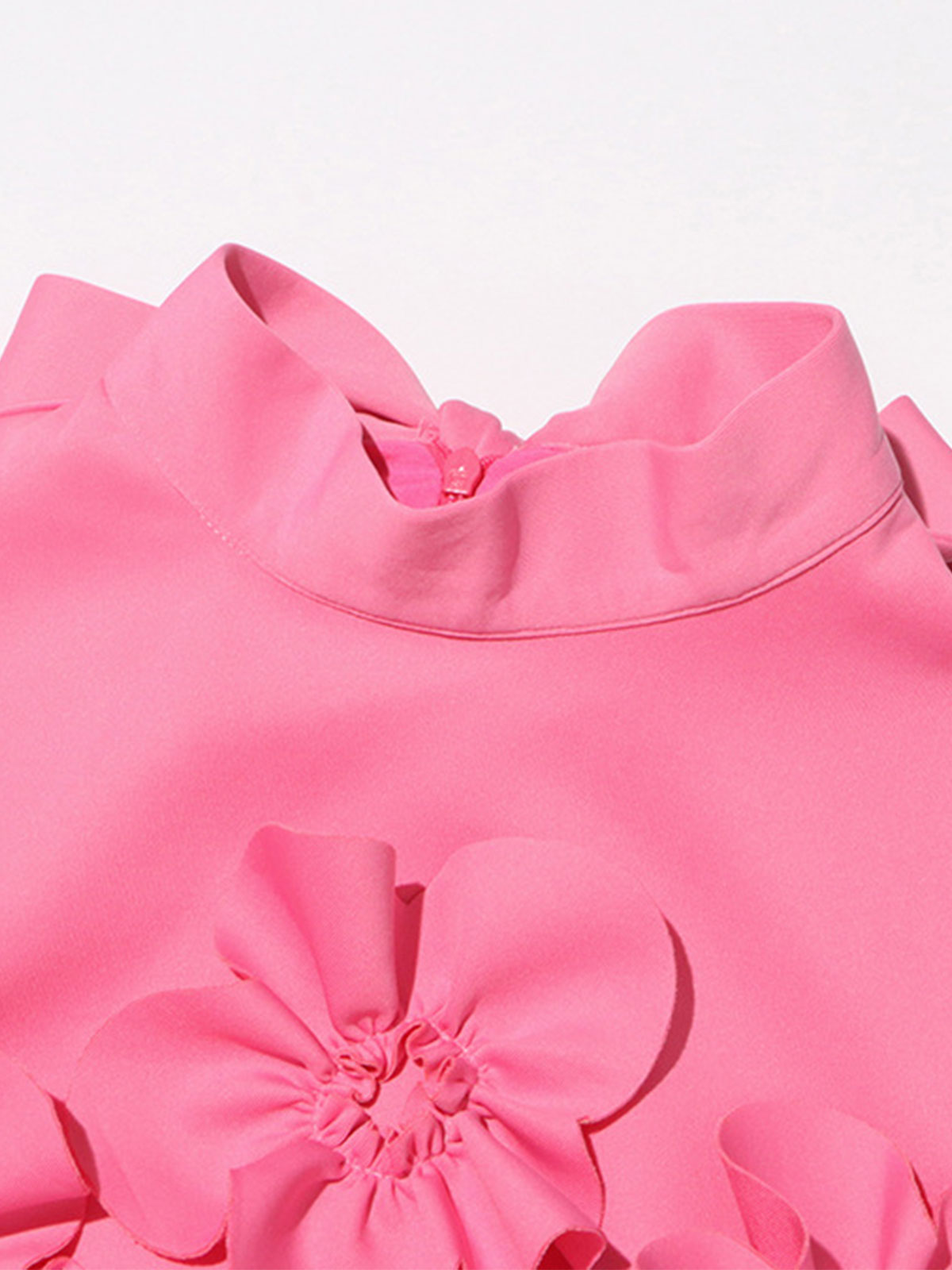 Elegant Flower High Neck Bow Tie Sleeveless Maxi Dress - Pink