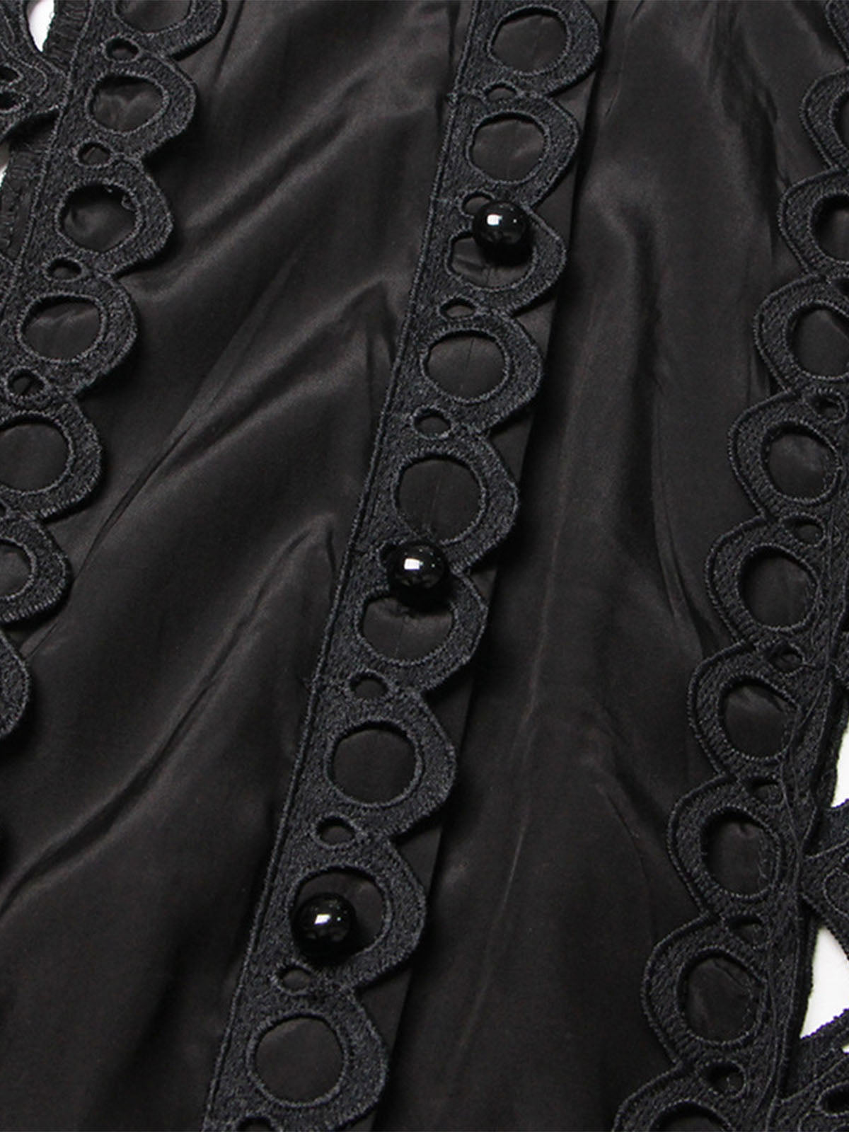 Elegant High Neck Belted Guipure Lace Sleeveless Midi Dress - Black