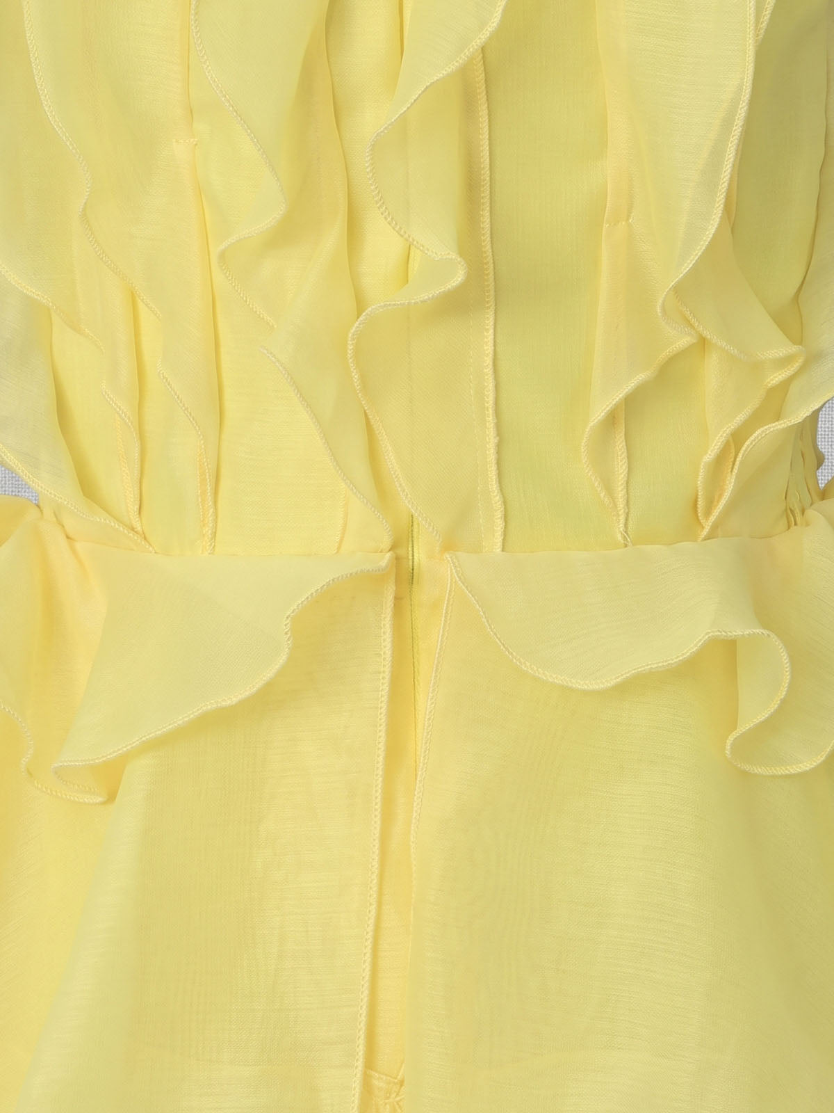 Ethereal Crew Sleeveless Chiffon Tiered Ruffle Mini Dress - Yellow