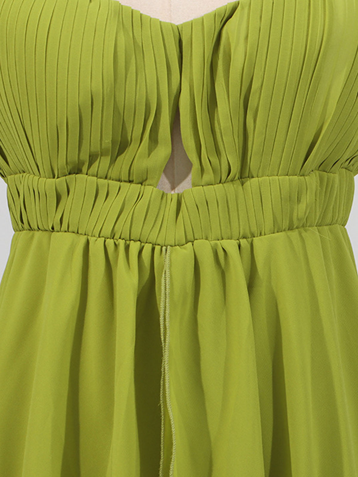 Ethereal Cutout Empire Ruffle High Low Cami Chiffon Dress - Sage Green