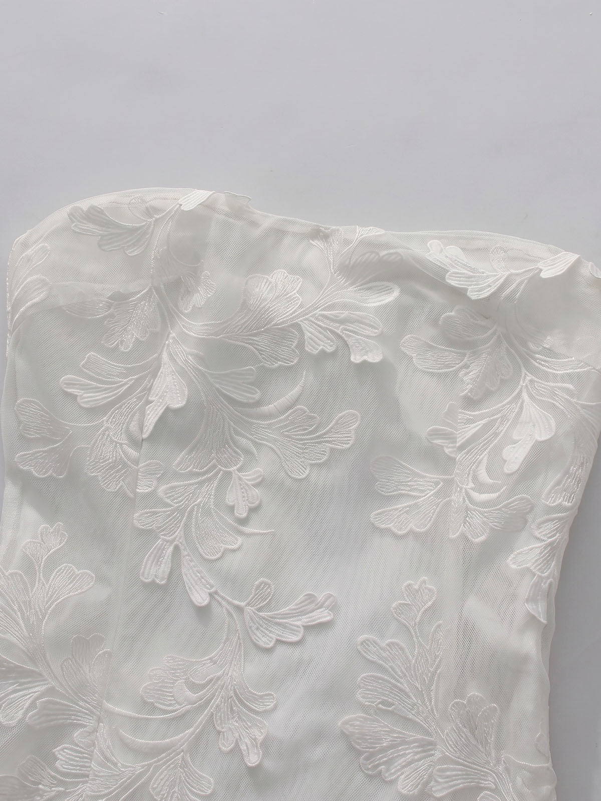 Flowy Floral Embroidered Strapless Homecoming Mini Dress - White