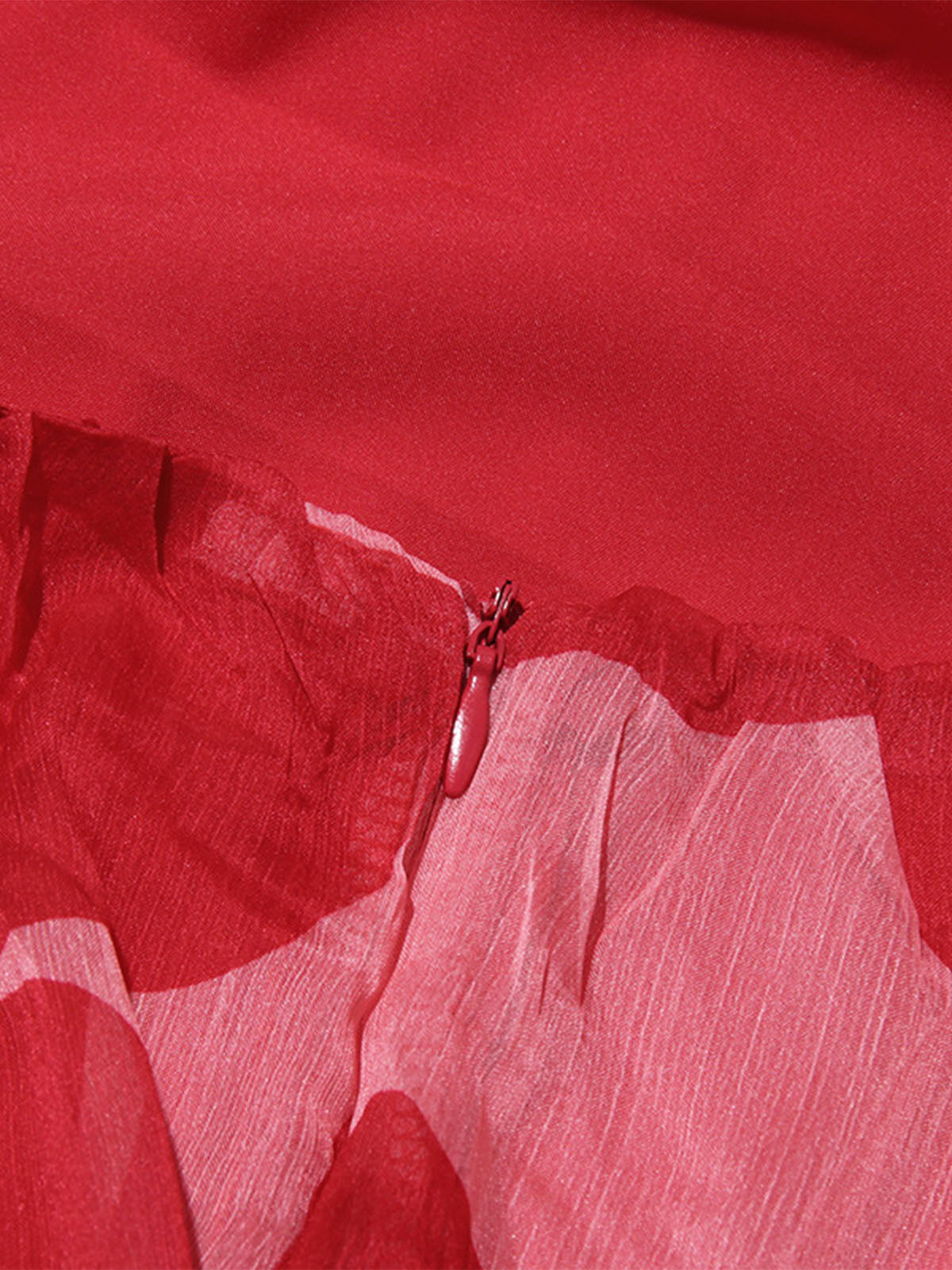 Flowy Halter Tie Backless A Line Printed Chiffon Maxi Dress - Red