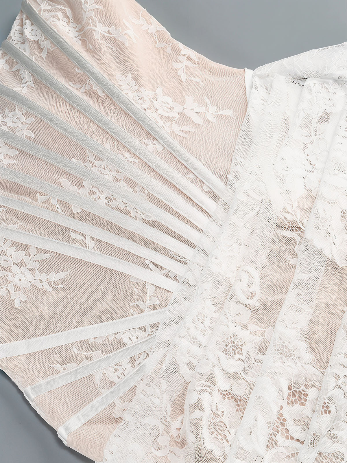 High End Strapless Lace Corset Fishtail Formal Maxi Dress - White