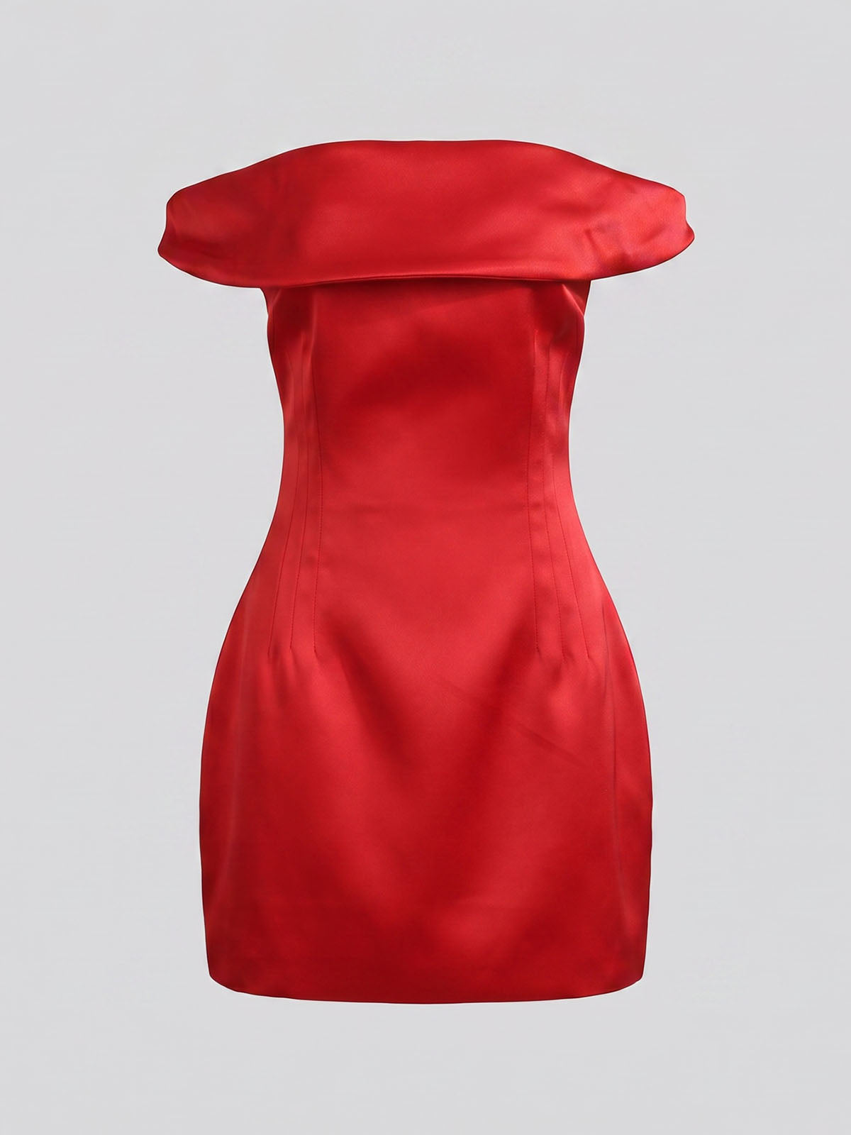 Lustrous Draped Off Shoulder A Line Satin Homecoming Mini Dress - Red