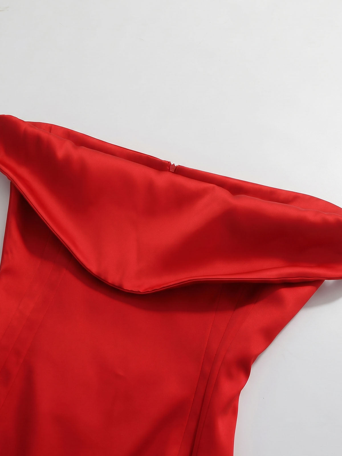 Lustrous Draped Off Shoulder A Line Satin Homecoming Mini Dress - Red