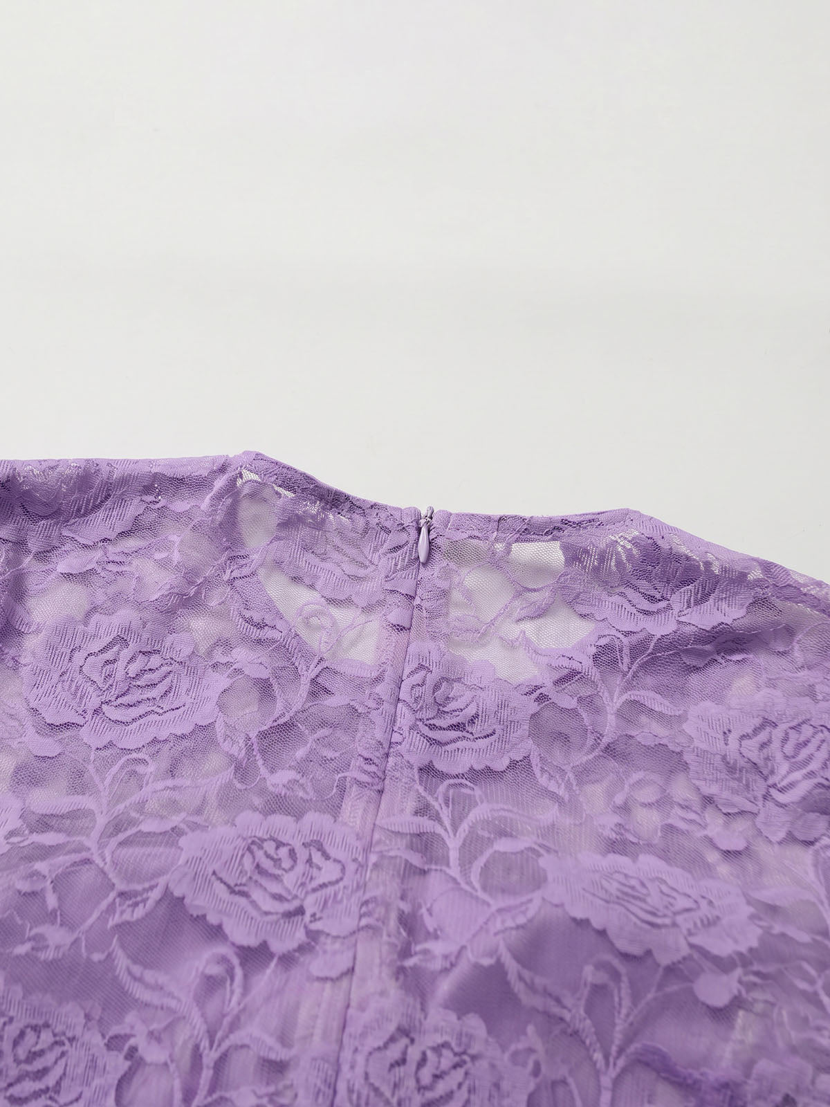 Romantic Long Sleeve Ruched Mermaid Lace Formal Maxi Dress - Purple