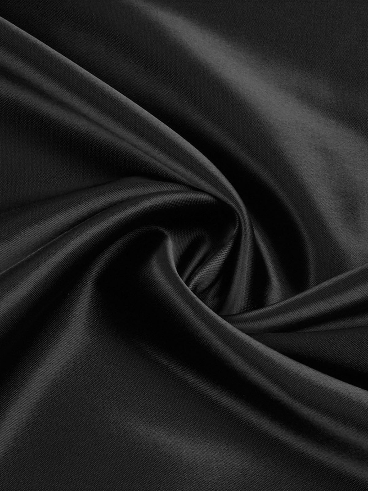Sexy Mesh Panel Cutout Back Fringe Satin Mermaid Maxi Dress - Black