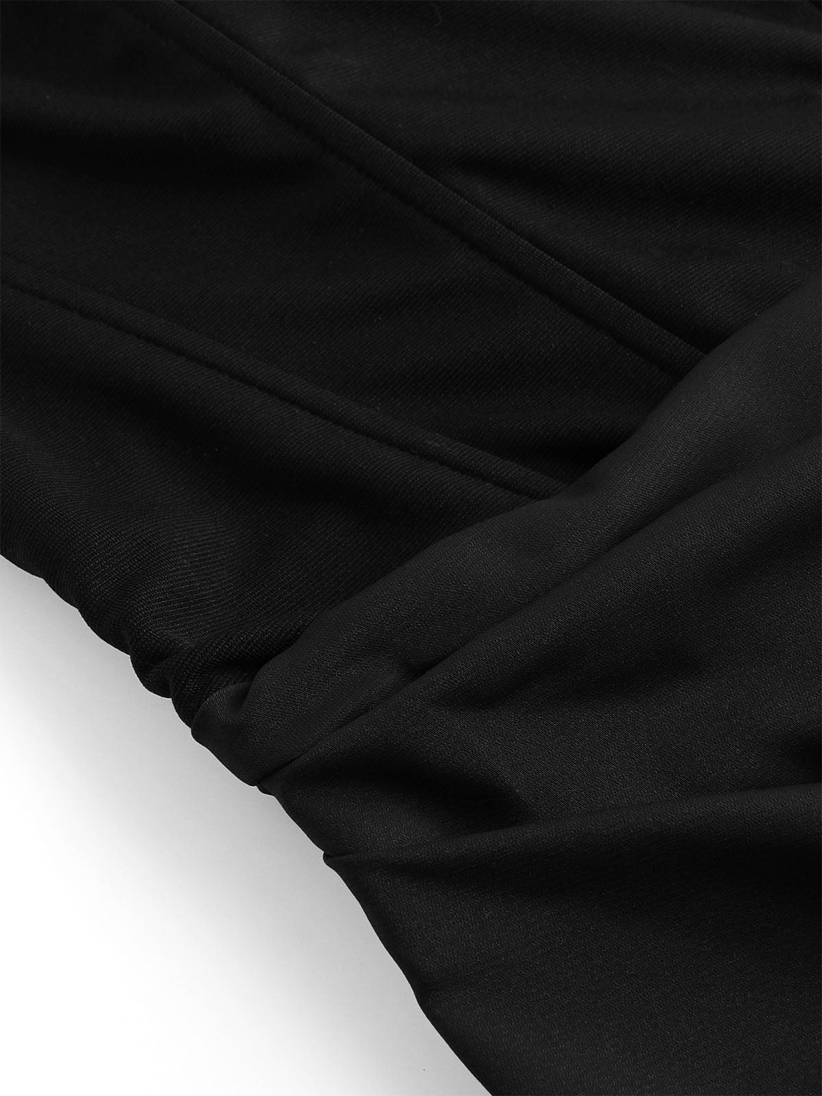 Sexy Square Neck Lace Up Bodycon Draped Corset Maxi Dress - Black