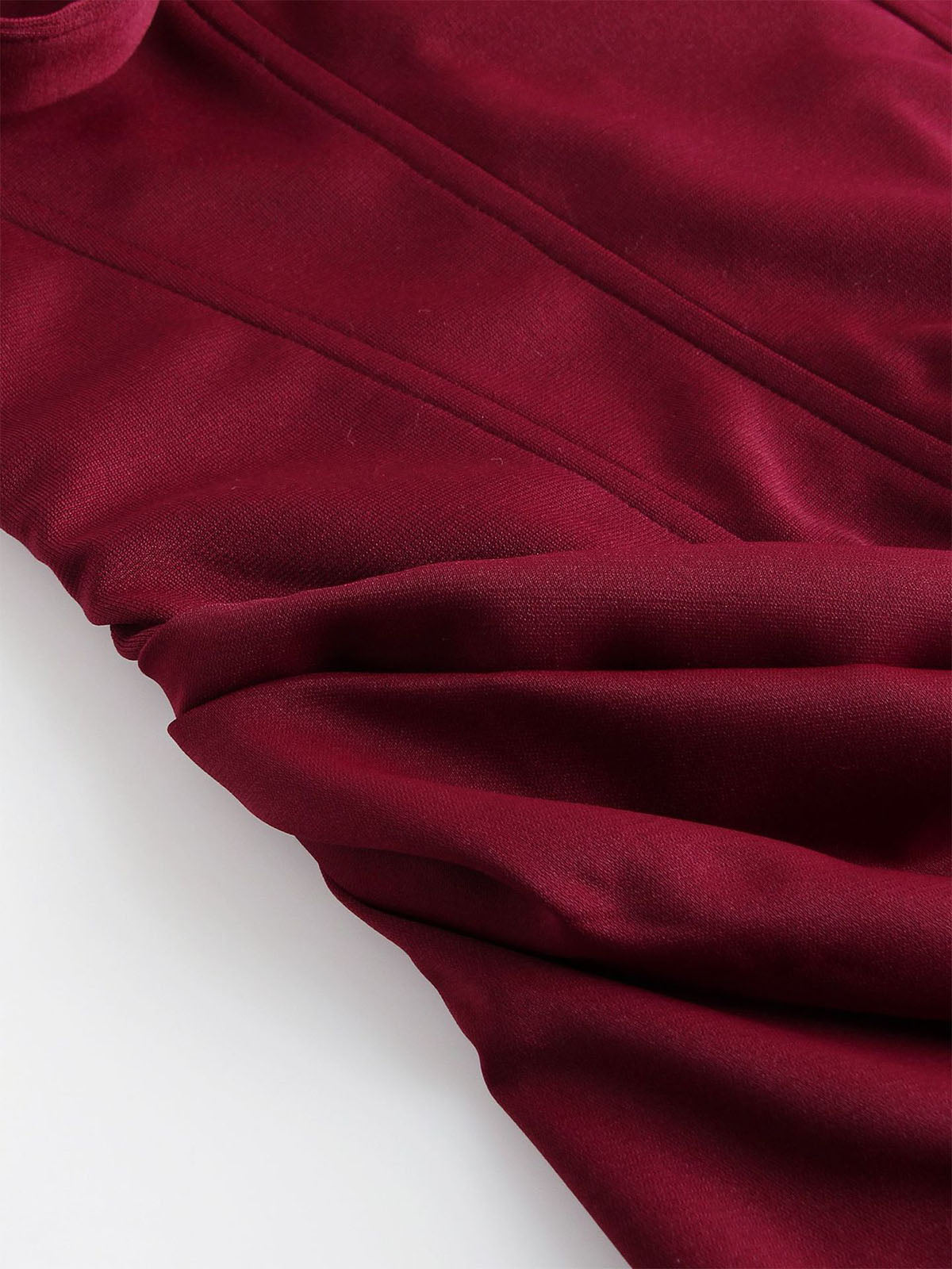 Sexy Square Neck Lace Up Bodycon Draped Corset Maxi Dress - Burgundy