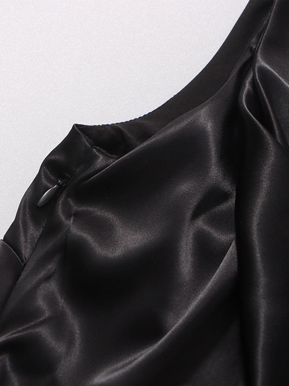 Silky Cowl Back Polka Dot Mesh Satin Sleeveless Maxi Dress - Black