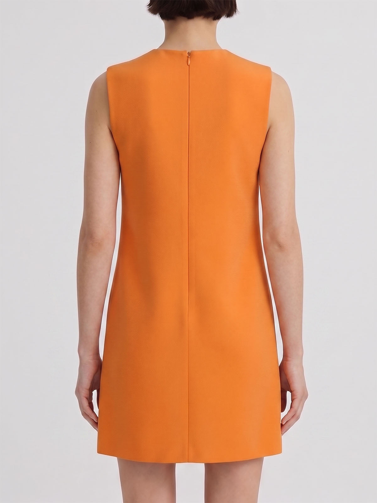Vibrant 3D Flower Applique Crepe A Line Sleeveless Mini Dress - Orange